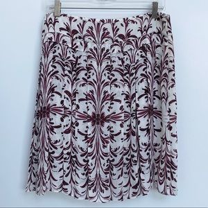 Tory Burch Abstract Silk Pleated Skirt | Size 6